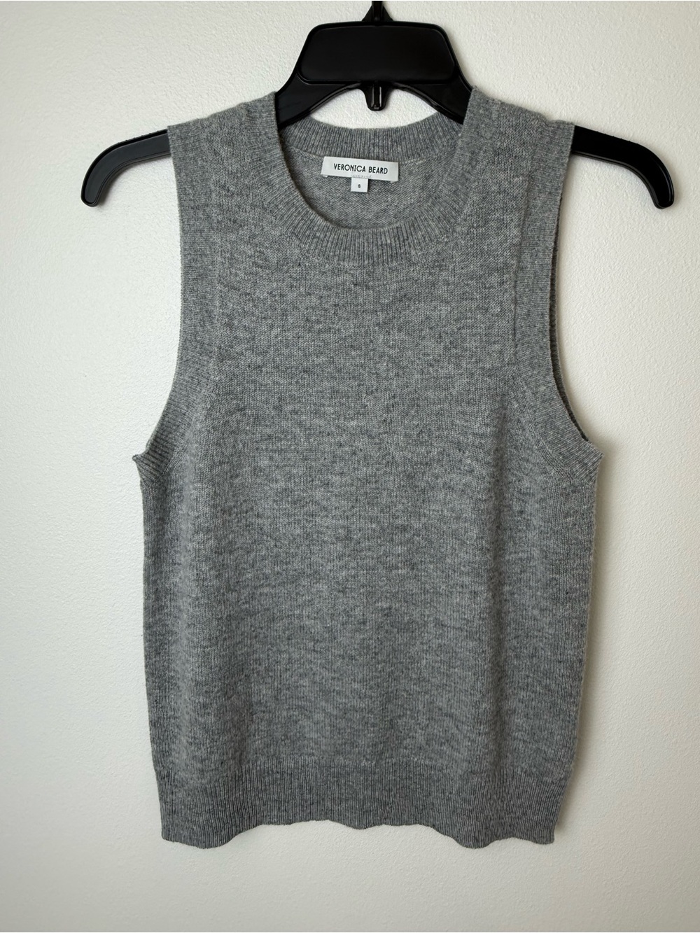 Veronica Beard Gray Knit casSleeveless Sweater Vest